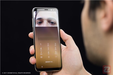 از اسکنر عنبیه چشم گلکسی S۸ می‌توان برای پرداخت‌های موبایلی استفاده کرد