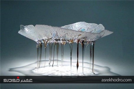 میزهای شیشه‌ای و درخشان به شکل چتردریایی