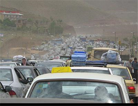 ترافیک 8 کلیومتری در جاده‌ ورامین