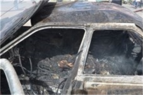 دو سرنشین خودرو در آتش سوختند