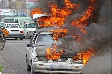 خودرو پژو آردی در ترافیک آتش گرفت