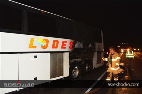 حریق اتوبوس حامل بازیکنان تیم فوتبال در آلمان