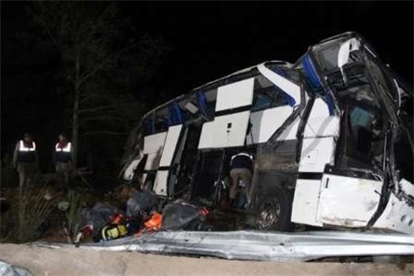 واژگونی اتوبوس حامل پناهجویان در مرز ترکیه -یونان و کشته شدن هشت نفر