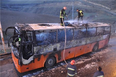 افزایش تلفات آتش گرفتن اتوبوس مسافربری در چین