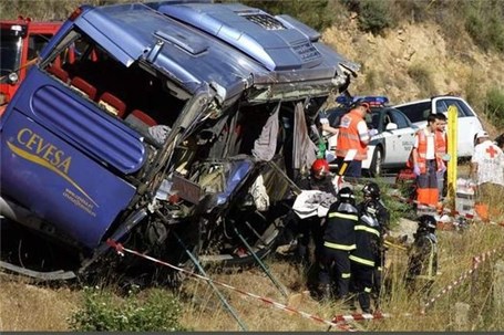 تصادف اتوبوس دانش‌آموزان در فرانسه