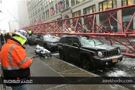 سقوط جرثقیل غول‌پیکر در نیویورک + تصاویر