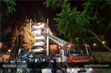 وقوع حادثه برای یک پارکینگ طبقاتی در تهران