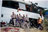 تصادف عجیب اتوبوس گردشگران در کالیفرنیا
