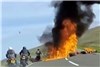 موتورسوار ایرلندی در شعله‌های آتش سوختند + تصاویر