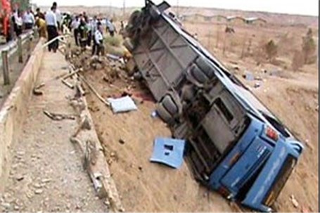 واژگونی مرگبار اتوبوس در محور همدان ـ ساوه