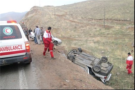 واژگونی خودروی زائران حسینی در همدان پنج مجروح بر جا گذاشت