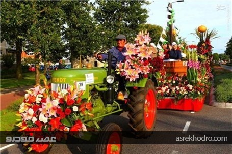 تزئین خودرو با گل در هلند
