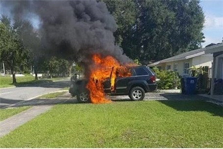 گلکسی نوت ۷ این بار یک خودروی جیپ را به آتش کشید