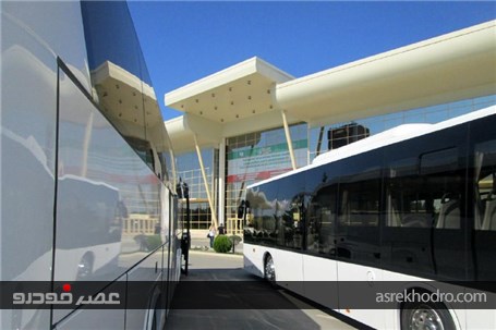 حضور اتوبوس‌های عقاب اسکانیا در نمایشگاه ایران در باکو + تصاویر