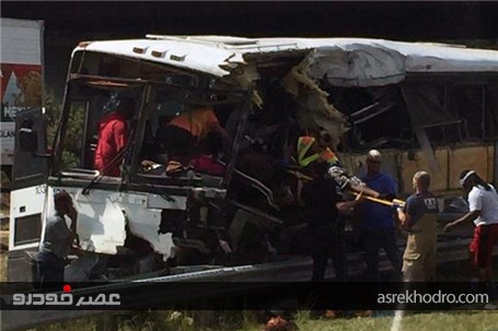 تصادف اتوبوس تیم فوتبال، چهار کشته و 40 زخمی برجا گذاشت + تصاویر