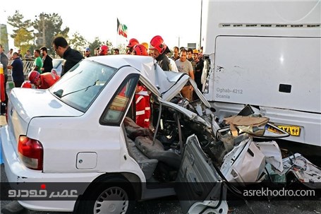 تصادف خونین پراید و اتوبوس در جاده مشهد- گلبهار