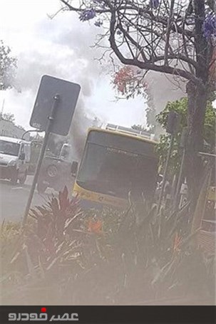 مرد روانی راننده اتوبوس را آتش زد +تصاویر
