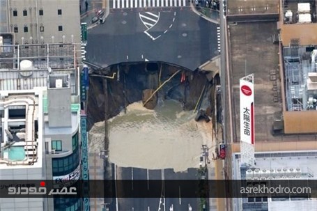 خیابان نشست‌کرده در ژاپن در یک هفته ترمیم شد