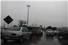 ترافیک نیمه‌سنگین در ورودی کرمانشاه به‌دلیل تصادف کامیون + تصاویر