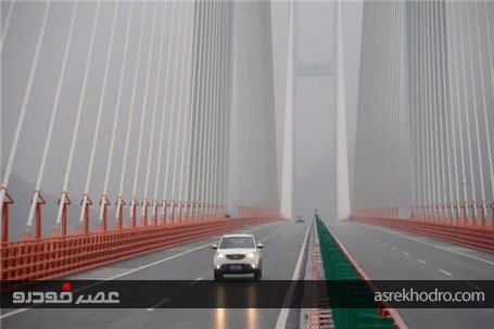 بلندترین پل معلق جهان زیر بار ترافیکی رفت+تصاویر