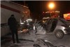تصادف 3 خودرو در مسیر غرب به شرق جاده دماوند منجر به آتش سوزی شد + تصاویر