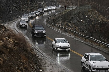 بارش باران در جاده های استان های گلستان،مازندران و گیلان