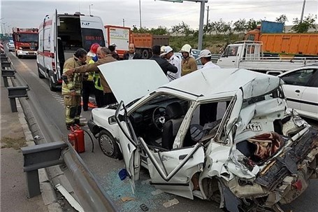 دو کشته و یک مصدوم در واژگونی خودرو پراید در قزوین
