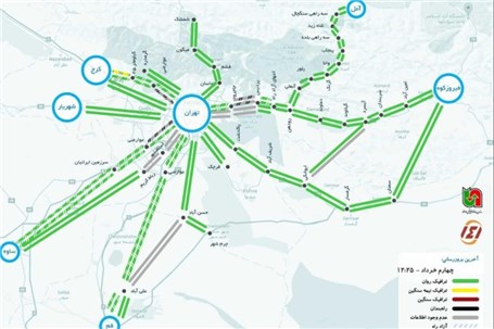 حرکت روان خودروها درمسیرهای منتهی به تهران+نقشه ترافیک