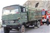 معلق ماندن کامیونت حامل 70 سیلندر گاز در جاده امامزاده داود + تصاویر