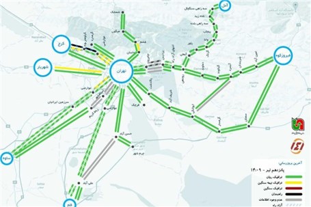 راهبندان آزادراه تهران-کرج را قفل کرد/سایر مقاطع باز است+نقشه گرافیکی