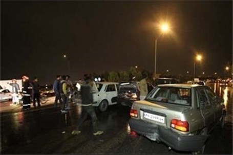 یک کشته و۵ زخمی درتصادف زنجیره ای مقابل پارک جوانمردان تهران