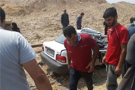 مرگ سه سرنشین یک خودروی سواری به علت واژگونی در آزادراه قزوین-زنجان
