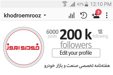 Khodroemrooz enthusiasts crossed 200,000 in Instagram