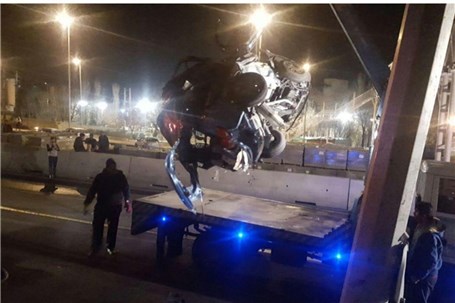 تصاویری از تصادف وحشتناک خودرو تیبا در تهران