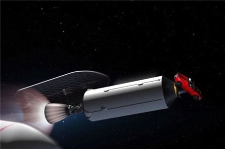 موشک فالکون هوی همراه با خودروی تسلا راهی فضا می شود