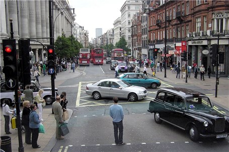 خیابان های لندن براساس میزان ترافیک ناگهان تغییر می کنند