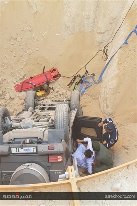 سقوط خودرو در عمق 15 متری در دوبی+ عکس