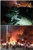 تصاویر دردناک از تصادف اتوبوس و تانکر سوخت در سنندج
