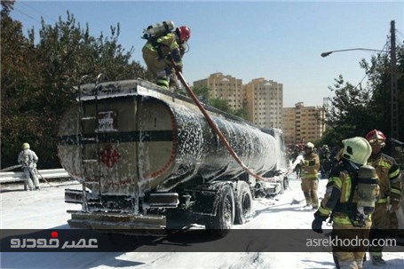 جزئیات آتش‌سوزی تانکر 20 هزار لیتری بنزین در شهران + تصاویر
