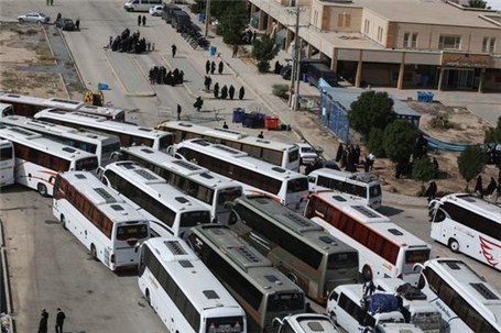 مسیر تجاری عراق برای ورود اتوبوس ها در مرز مهران باز شد