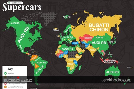 کدام خودروها بیشترین سرچ گوگل در دنیا دارند؟