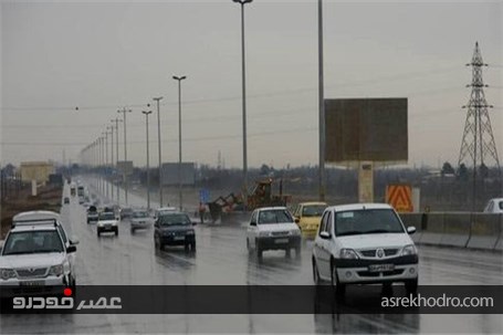 چندین تصادف به خاطر بارش باران در اتوبان تهران-قزوین