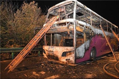 آتش گرفتن اتوبوس گردشگران در چین ۲۶ کشته بر جا گذاشت