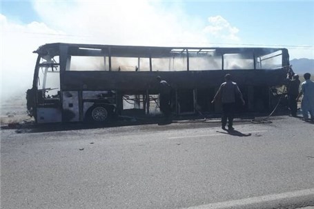 علت آتش‌سوزی اتوبوس یزد – مشهد در دست بررسی