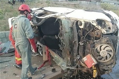 مرگ راننده پژو ۲۰۶ پس از تصادف شدید با تیبا