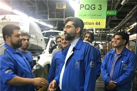 بازدید سرزده مدیرعامل جدید ایران خودرو از خط تولید این شرکت