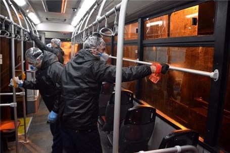 عملیات ضد عفونی کردن ناوگان اتوبوسرانی پایتخت دارد