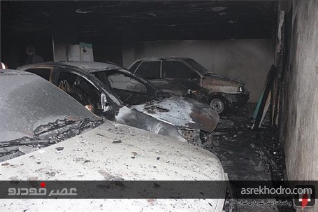 حبس 40 نفر پس از آتش گرفتن 3 خودرو در مجتمع مسکونی شهرری + تصاویر