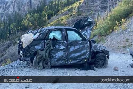سقوط شاسی بلند آمریکایی به دره با عمق ۱۲۲ متر و شرایط خودرو پس از این حادثه! +عکس