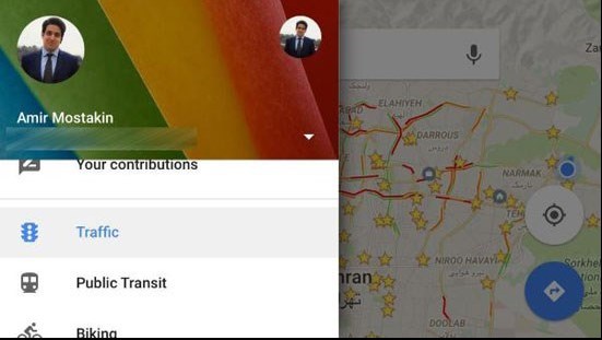 مقایسه گزارش ترافیکی گوگل و شهرداری از خیابان‌های تهران